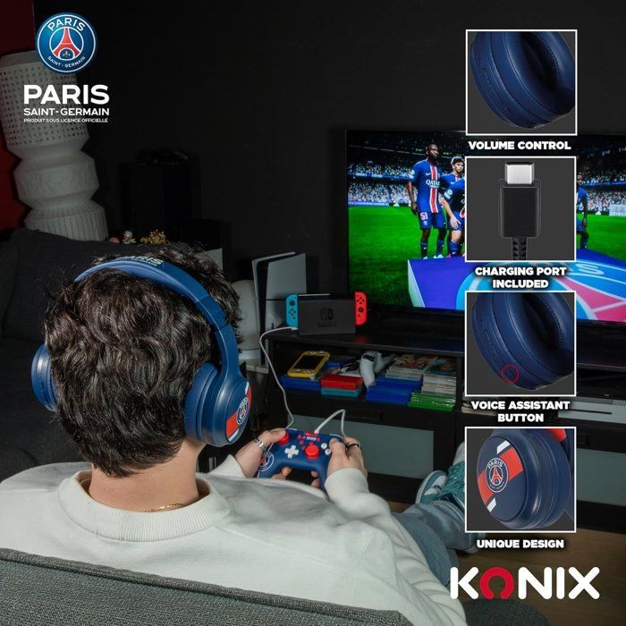 Casque Audio - Sans Fil - Psg - Bluetooth 5.3 Pc, Smartphones, Tablettes - Microphone - Autonomie 25 H - Câble 3,5 Mm -
