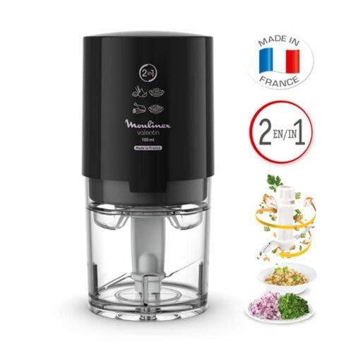 Moulinex Valentin Dj1208 Hachoir Électrique 0,1 L 220 W Noir