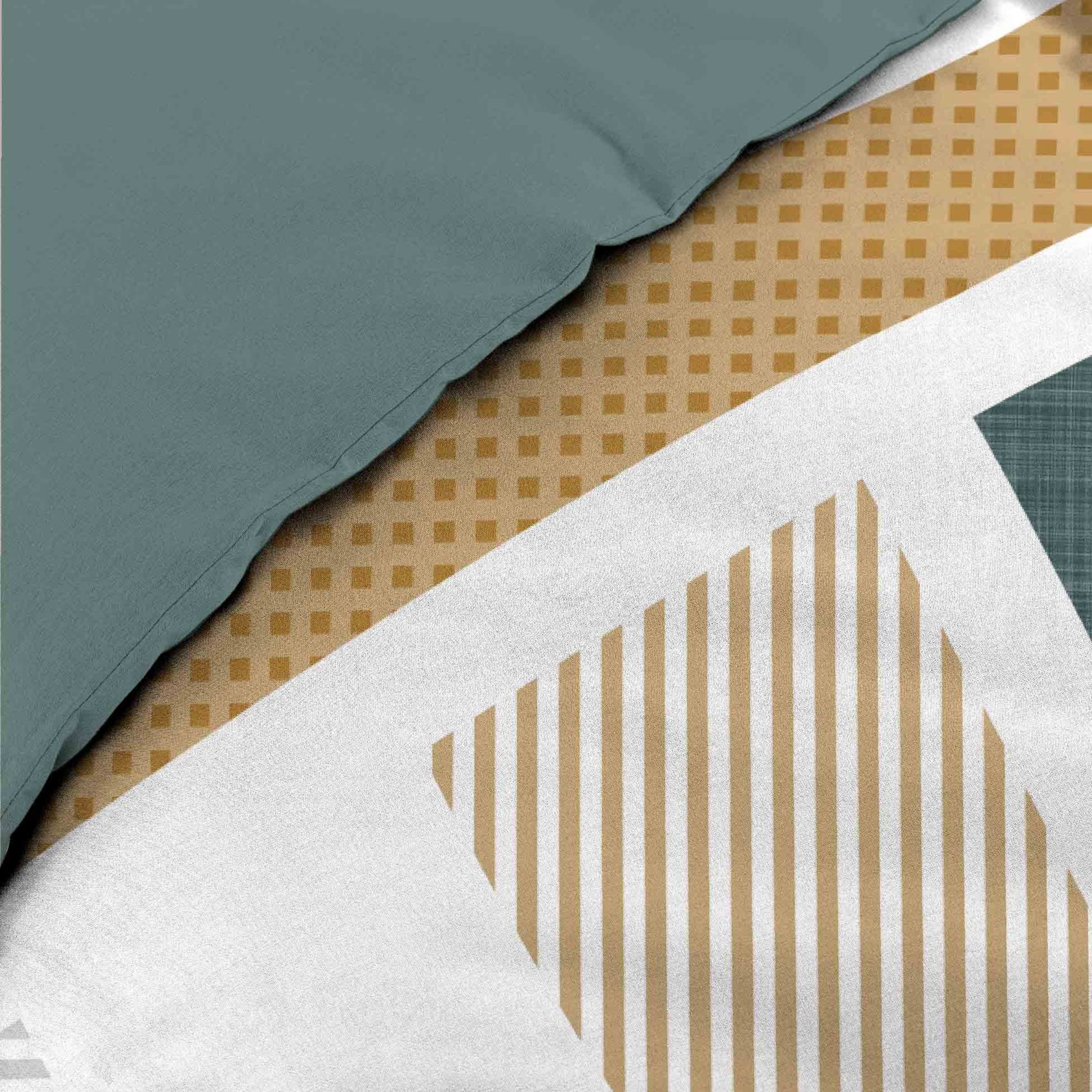 Parure De Lit Coton Motif Graphique Double Face Imprimée