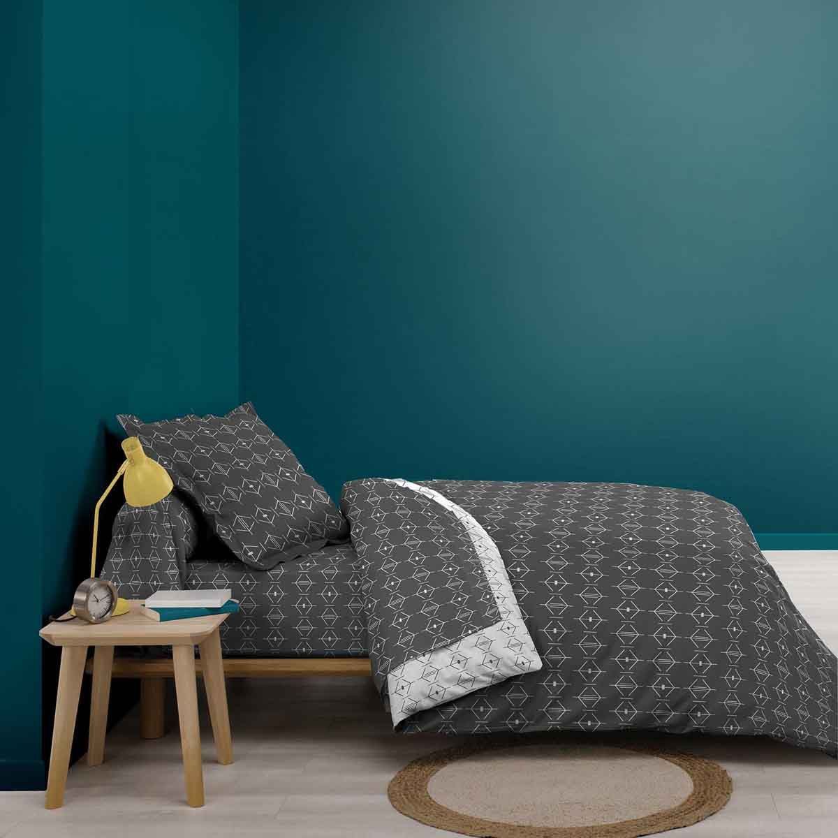 Housse De Couette "aristide" 140x200cm Anthracite