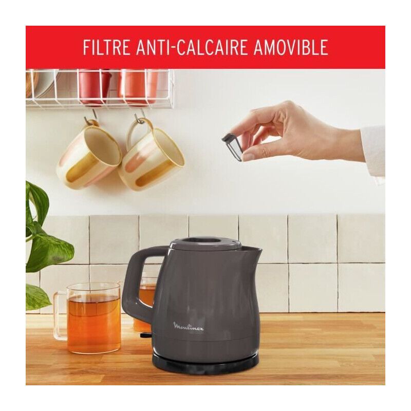 Moulinex Bouilloire Électrique Sans Fil, 0,8 L, Filtre Anticalcaire, A