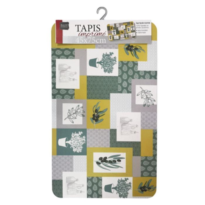 Tapis Imprimé "graziella" 45x75cm Jaune & Vert