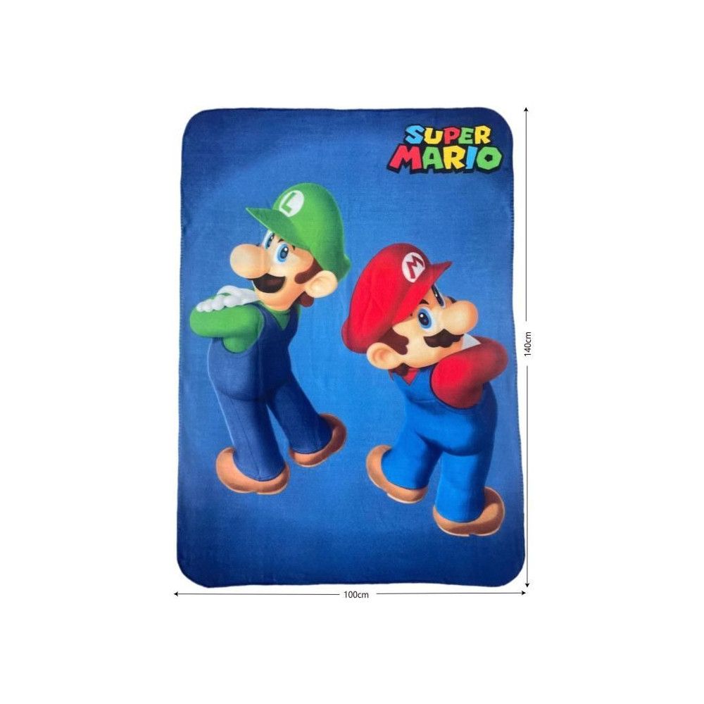 Plaid - Mario Bros - Mario Et Luigi - 100 X 140 Cm