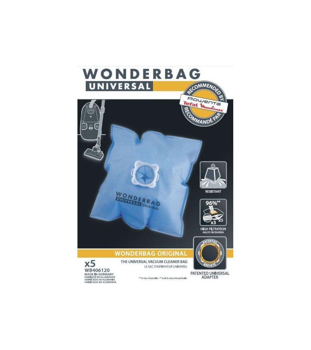 Sacs Aspirateur Rowenta Wonderbags Original Universel 5 Pièces Microfibre