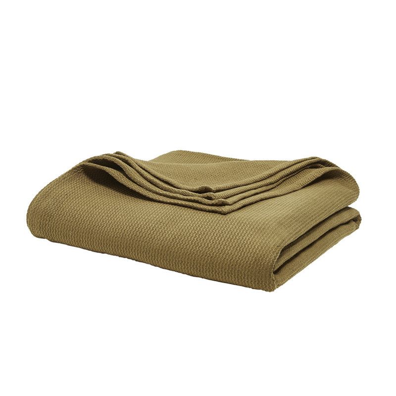 Couvre Lit Pour 2 Personnes "essential" En Coton Nid D'abeille - Bronze - 220 X 240 Cm