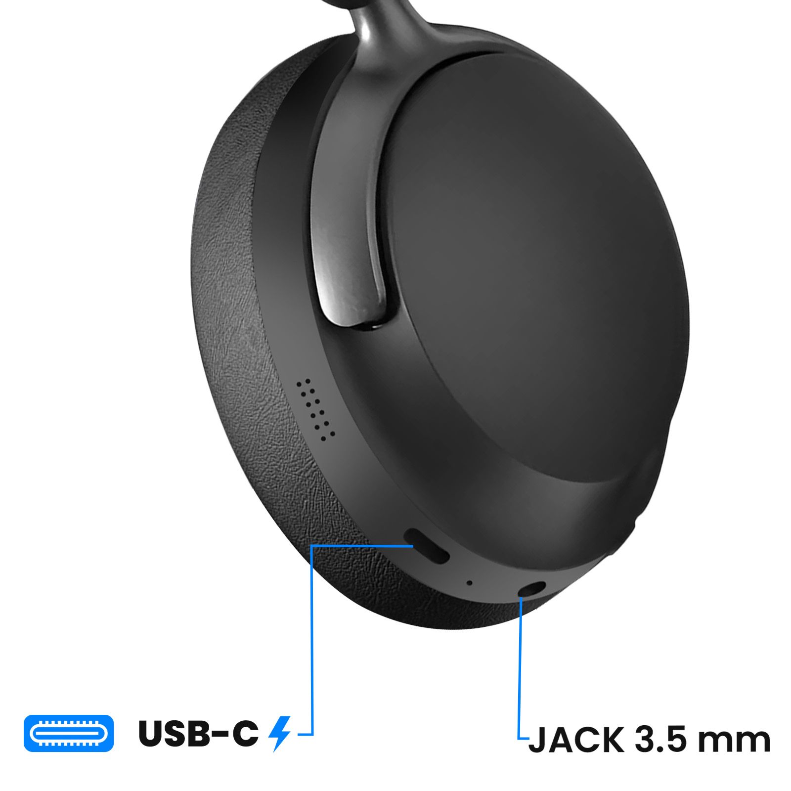 Casque Bluetooth Sans Fil Micro Intégré Autonomie 25h Pliable Noir Akashi