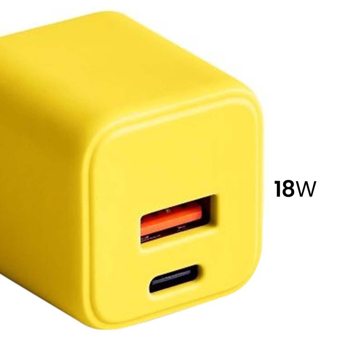 Chargeur Secteur Rapide Usb-a 18w Qc / Usb-c 30w Pd Compact Gan Jaune Forever