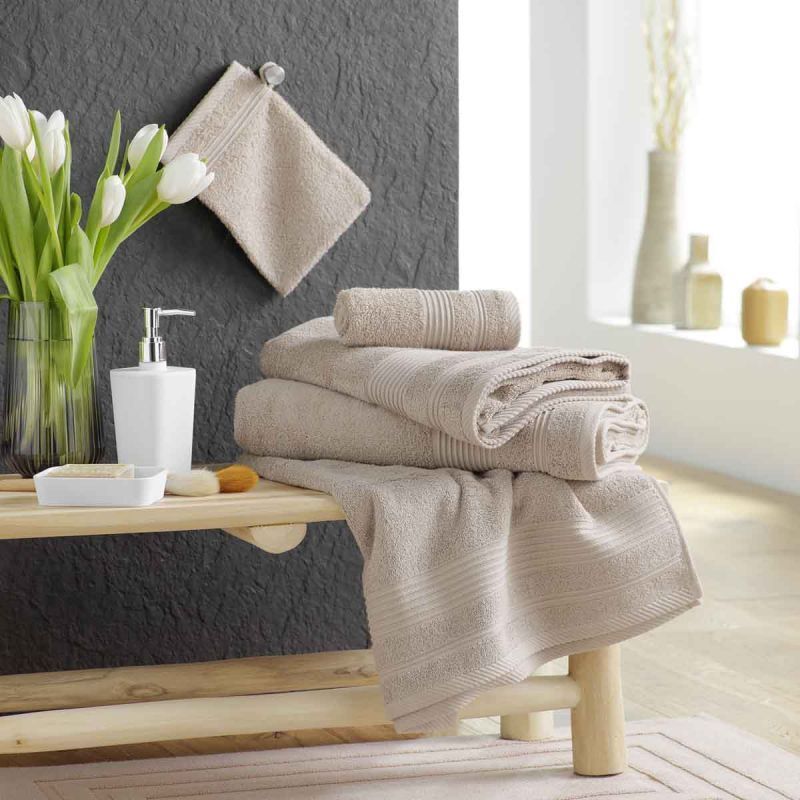 Paris Prix - Drap De Douche "tendresse" 70x130cm Taupe