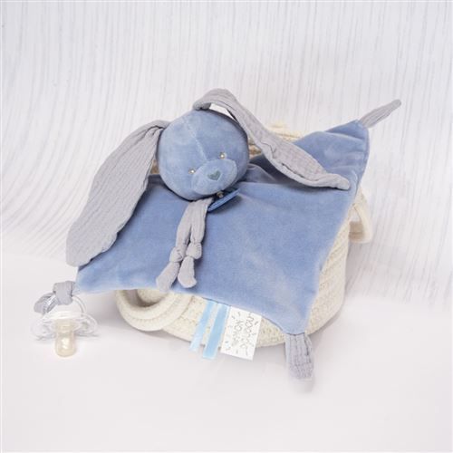 Doudou plat lapin - Baby Nat' Bleu