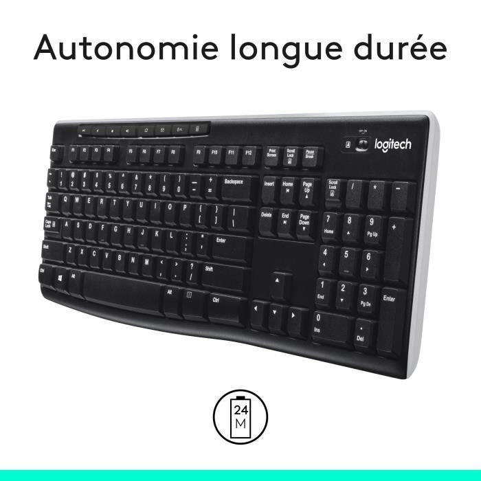 Clavier - Sans Fil - K270 - Azerty - Noir