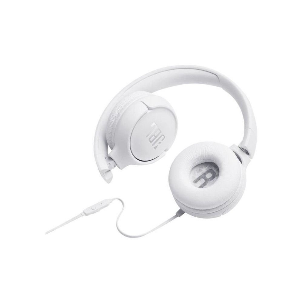 Casque Filaire Jbl Tune 500 - Son Pure Bass - Conception Légere Et Et Pliable - Blanc