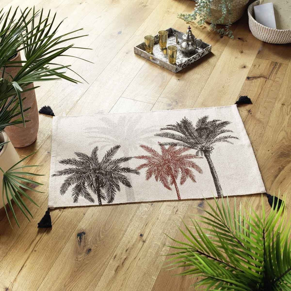 Tapis Déco Imprimé "kenya Lodge" 60x90cm Naturel