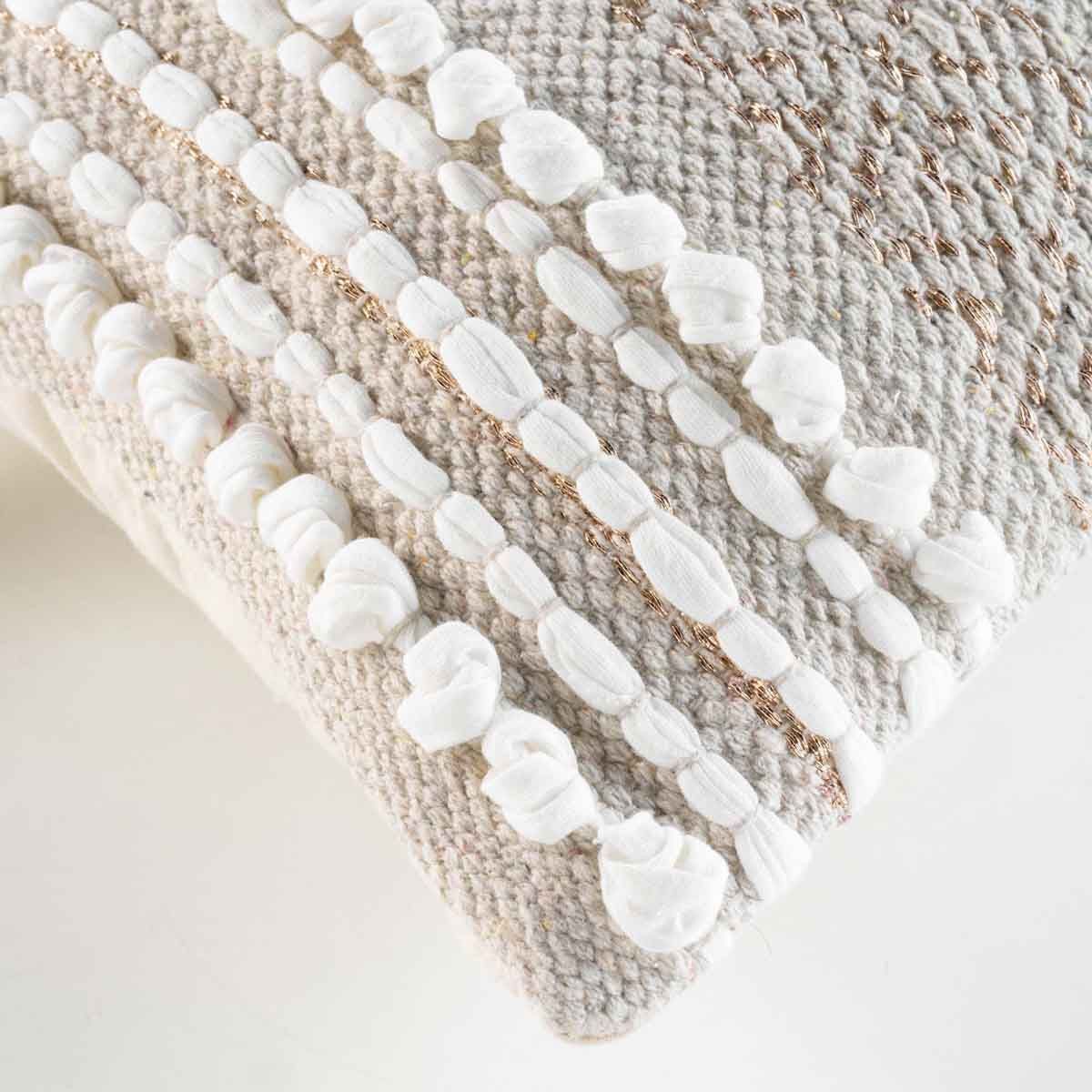 Coussin Déco "blanca" 30x50cm Naturel & Blanc