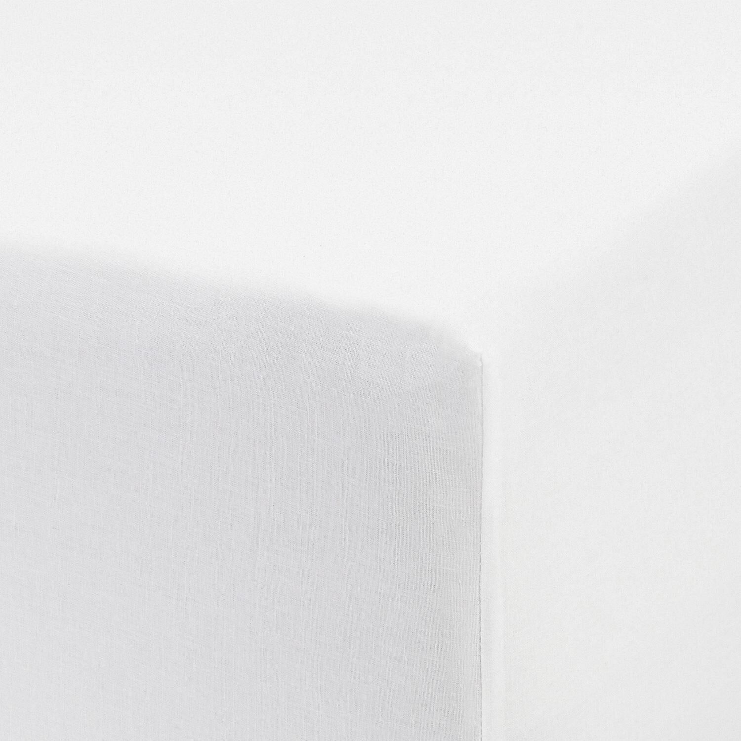 Drap Housse Blanc 100% Coton 160x200 cm Uni Coton TEX HOME