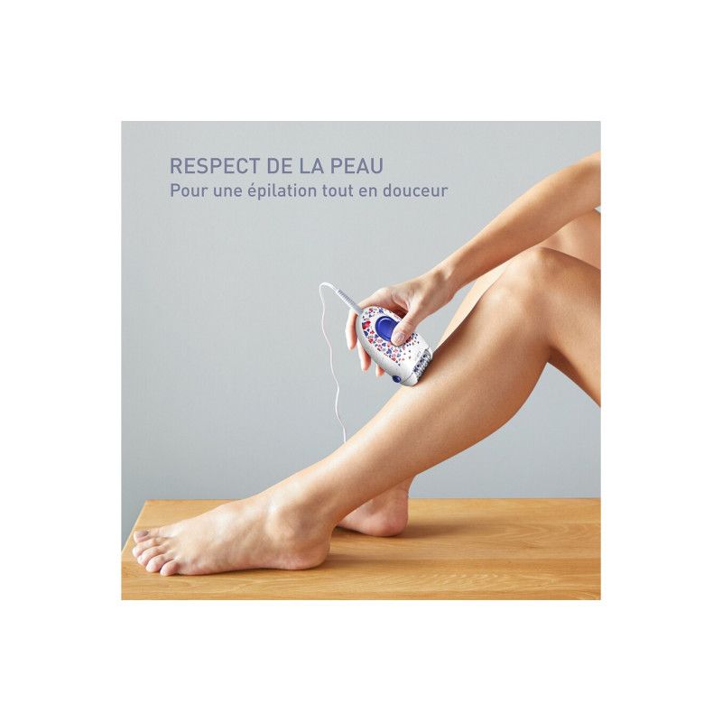 Epilateur Électrique Calor Skin Spirit Système De Massage Ep2904c0 Blanc Bleu