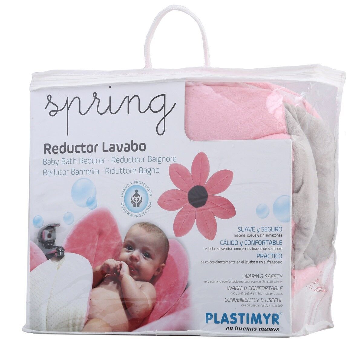 Spring Fleur De Bain Réducteur De Lavabo Pour Bébé De 0 À 6 Mois Rose