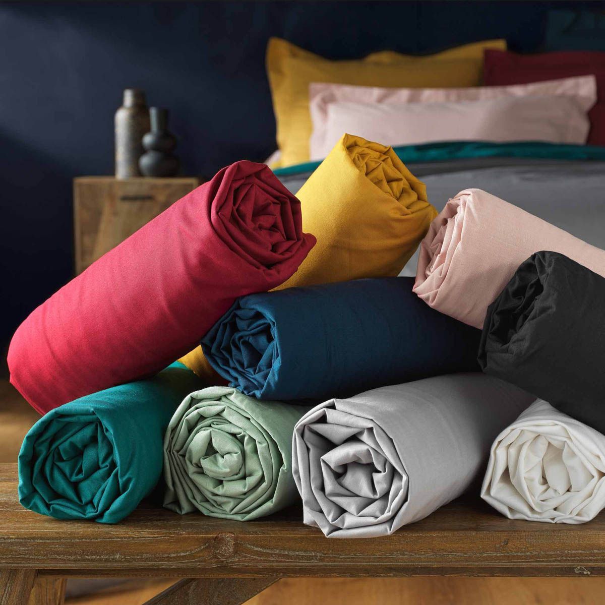 Drap Housse "lina" 180x200cm Anthracite