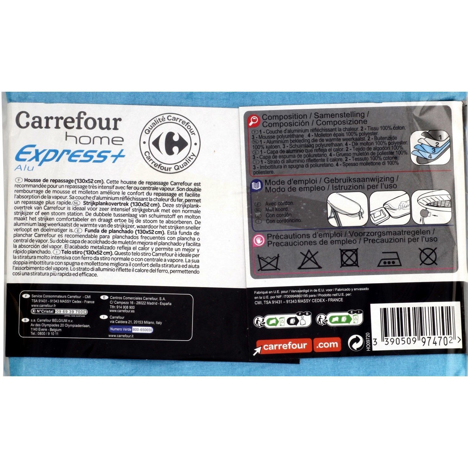 Housse de repassage Express+ M coloris assortis CARREFOUR