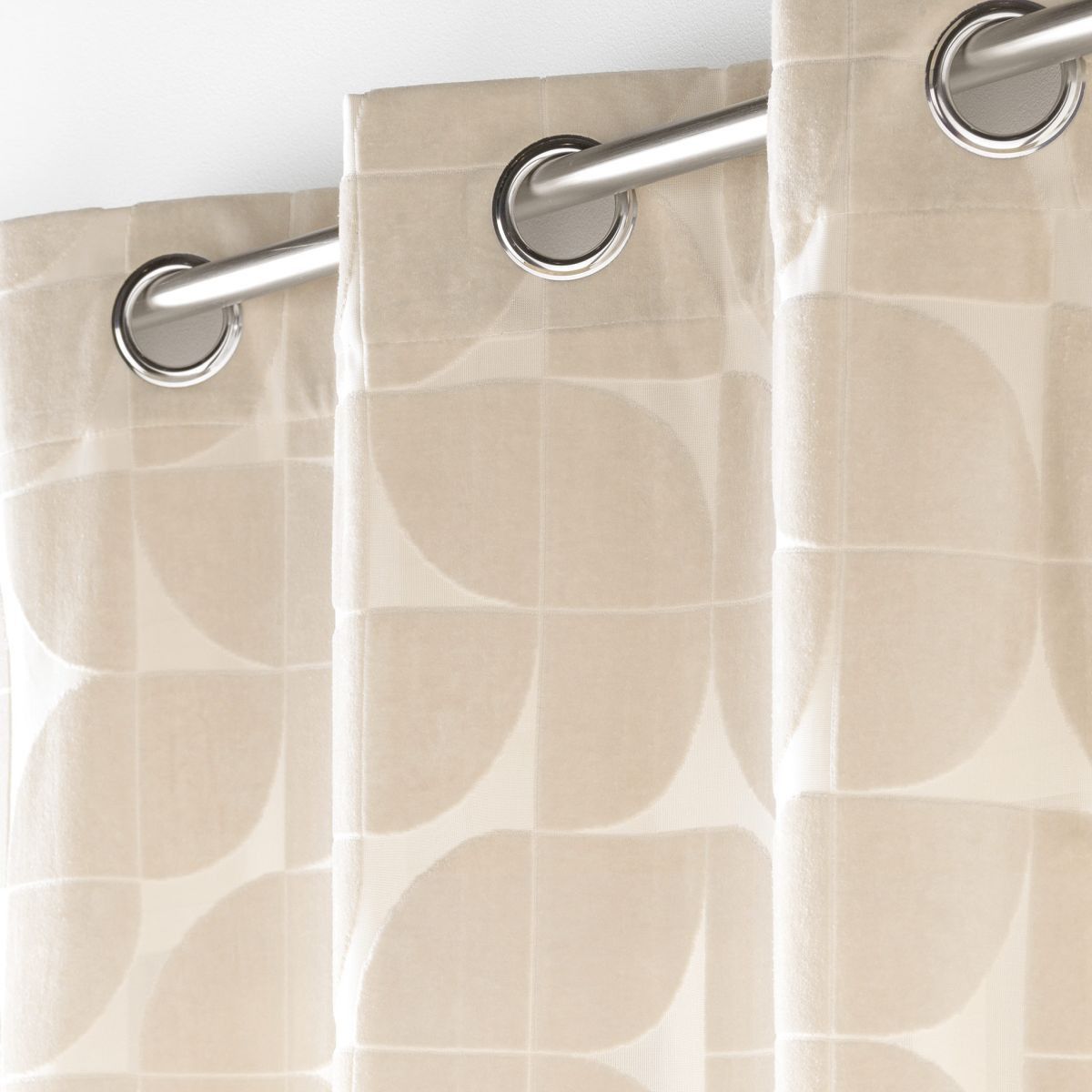 Rideau À Œillets En Velours "geolia" 135x260cm Naturel