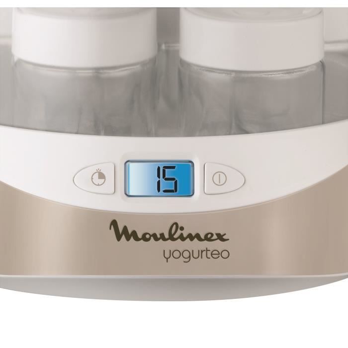 Moulinex Yg231e32 Yaourtiere Yogurteo - 7 Pots En Verre - Argent Et Blanc