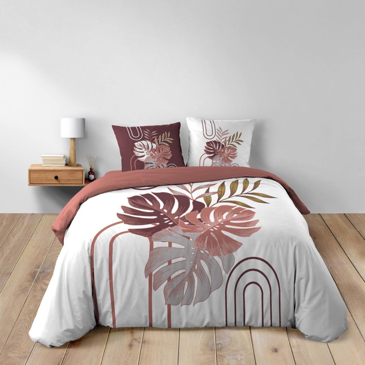 Parure De Lit 3 Pièces "astria" 240x220cm Rose