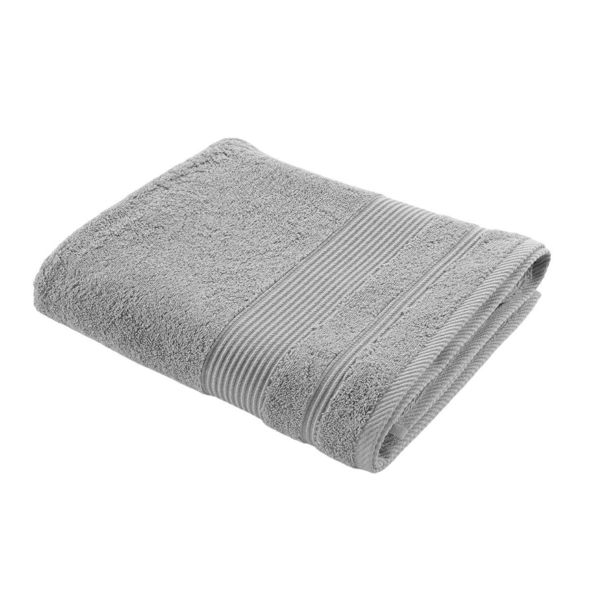Drap De Bain "tendresse" 90x150cm Gris Perle