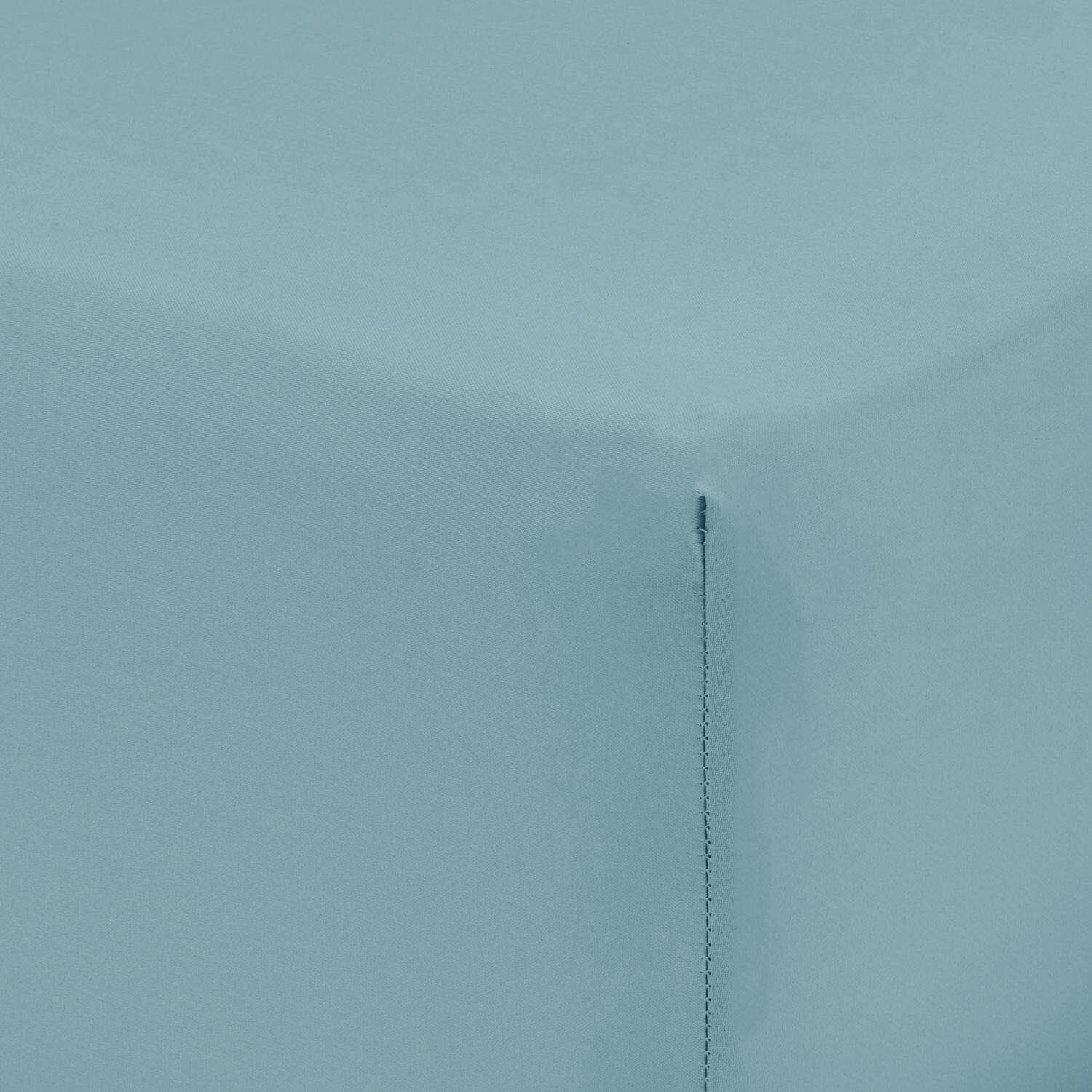 Drap housse Bleu 100% Coton 160x200 cm Uni Coton TEX HOME