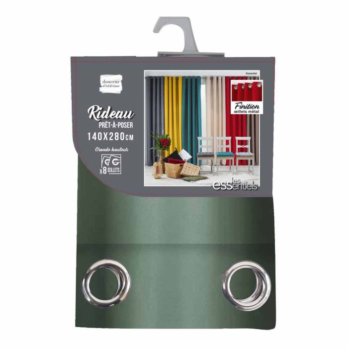 Rideau À Oeillets "essentiel" 140x260cm Kaki