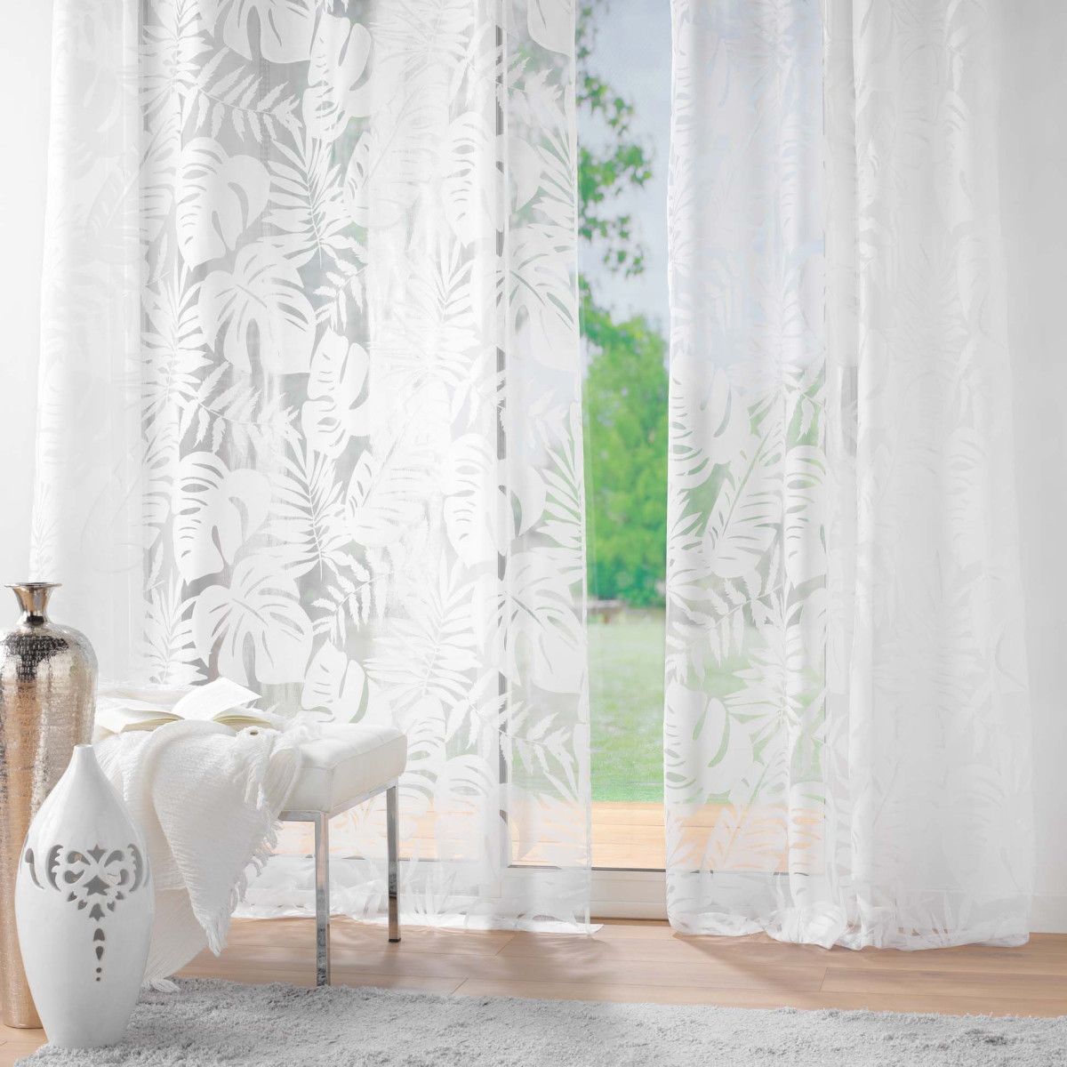 Rideau Voilage À Œillets "magnolia" 140x240cm Blanc