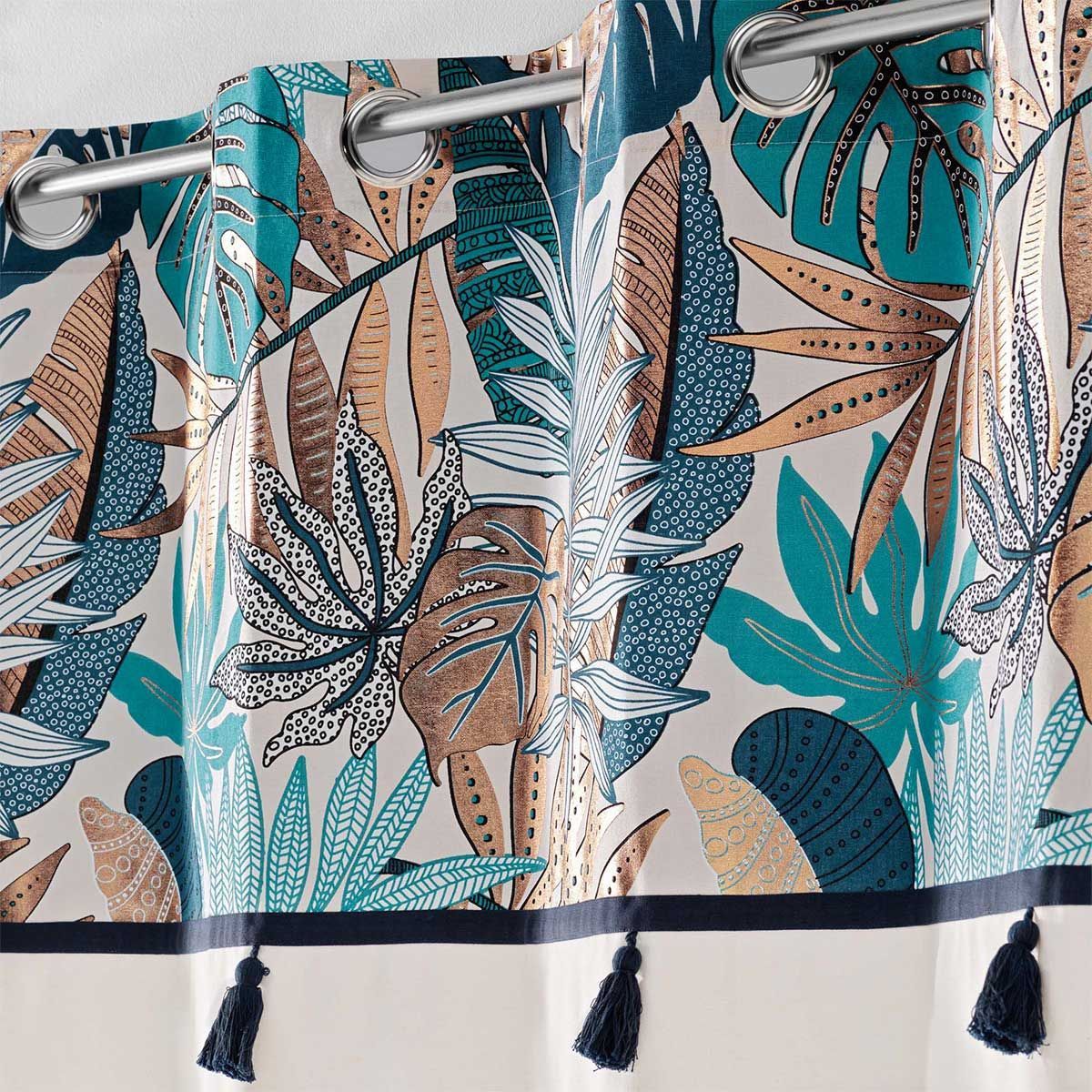 Rideau À Œillets Imprimé "alianor" 140x240cm Naturel