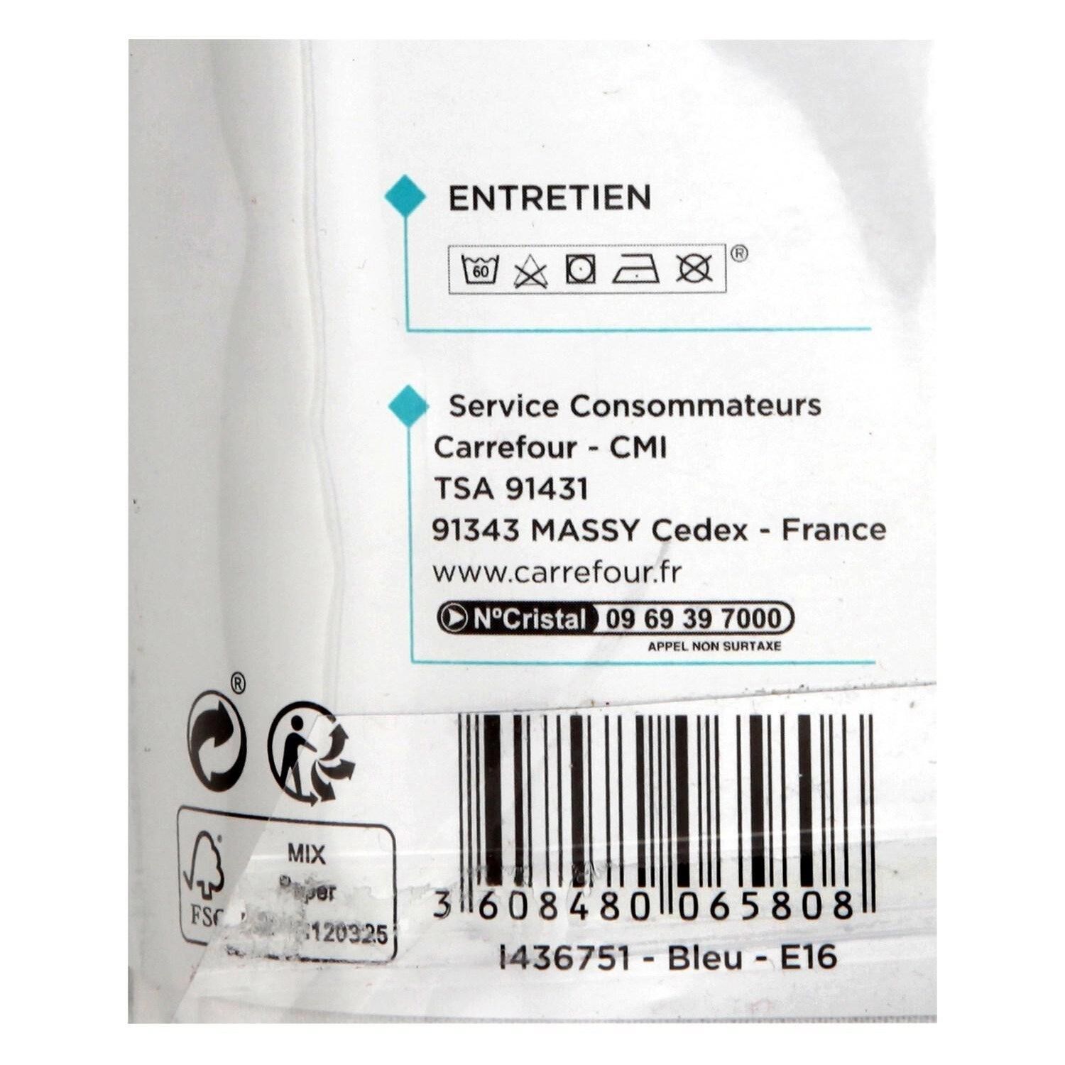 Drap housse bleu - 60x120cm TEX BABY