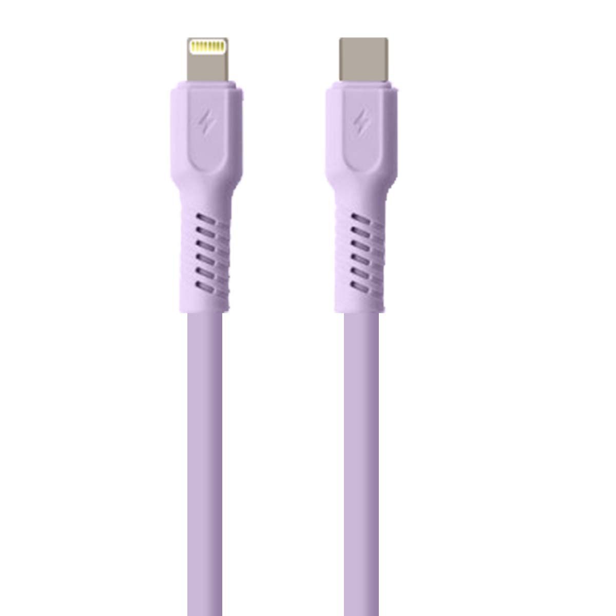 Câble De Charge 2.4a Et Synchro Usb-c Vers Lightning 27w 1,8m Violet Forever