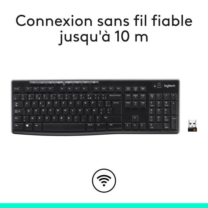 Clavier - Sans Fil - K270 - Azerty - Noir