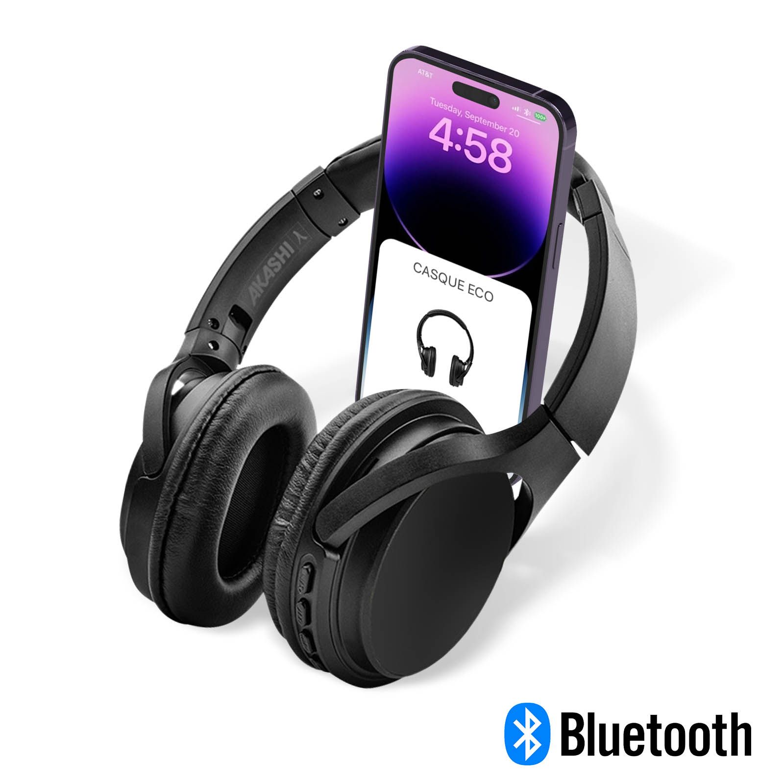 Casque Eco Sans Fil Bluetooth 5.0 Noir
