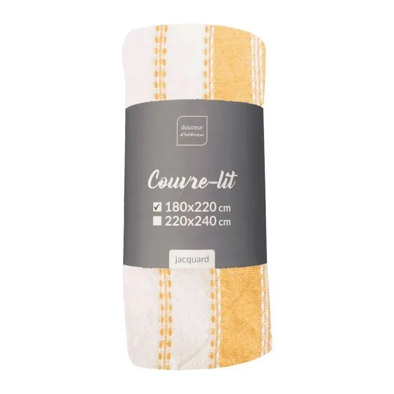 Couvre-lit Imprimé Jacquard "abby" 180x220cm Curry