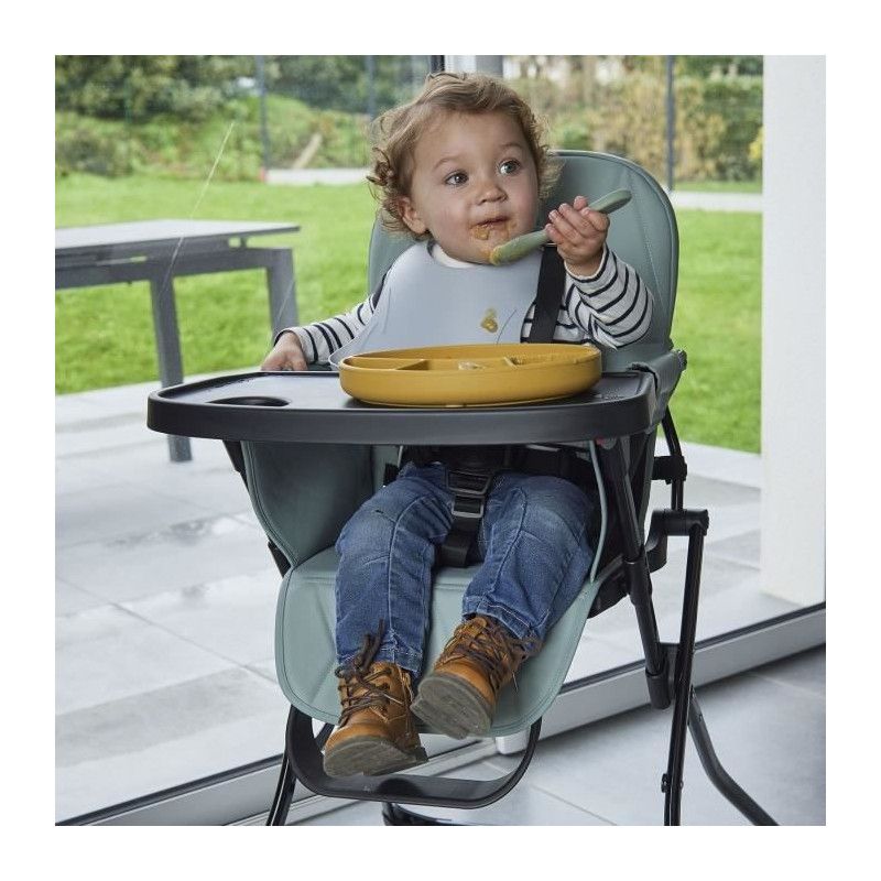 Assiette Ventouse - Thermobaby - Silicone - Jaune Miel - Compartimentée Et Antidérapante