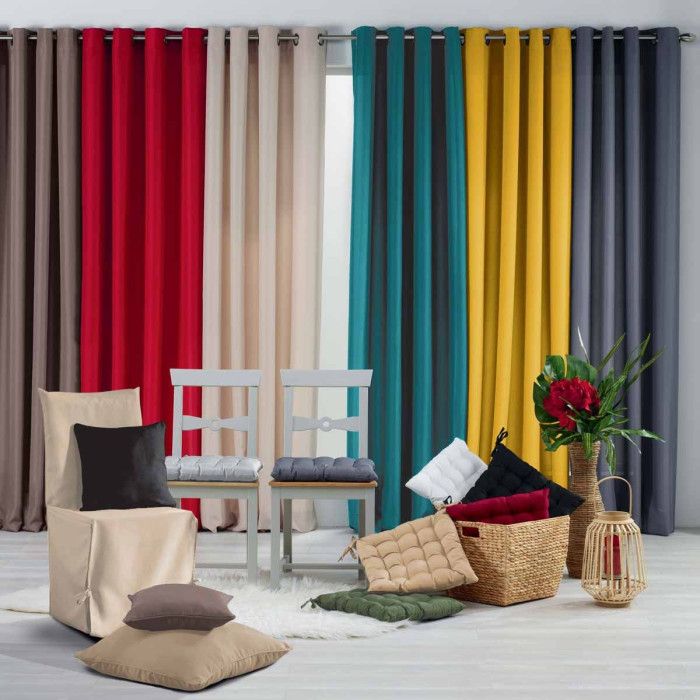 Rideau À Oeillets "essentiel" 140x260cm Kaki