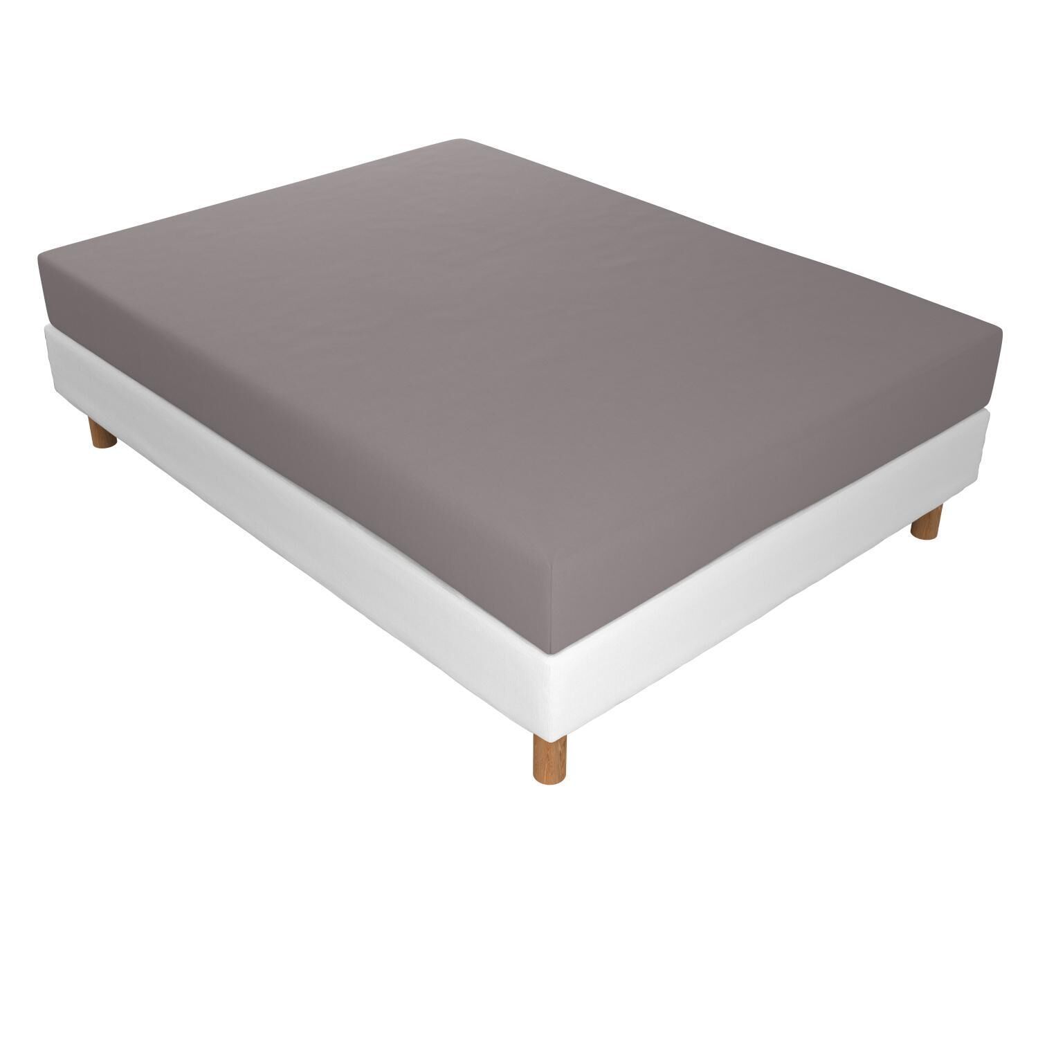 Drap housse Gris Foncé 100% Coton 140x200 cm Uni Jersey TEX HOME