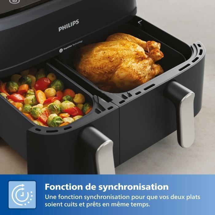 Friteuse Sans Huile - Airfryer Na351/00 - Double Cuve 9l - 8 Programmes De Cuisson - 2750w