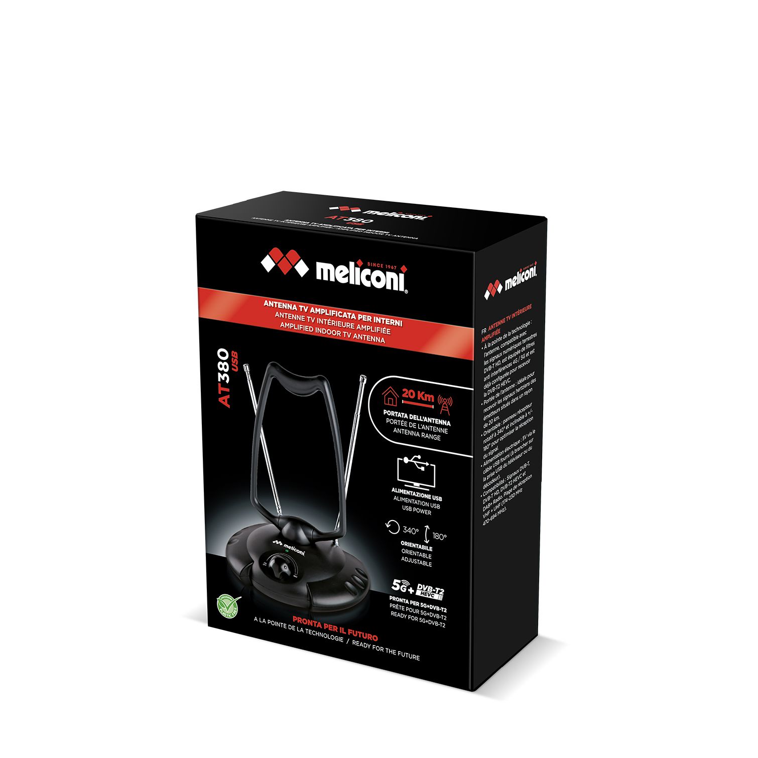 Antenne TV Intérieur AT-380 USB MELICONI