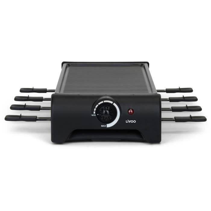 Appareil A Raclette 8 Personnes - Doc312 - 1300w - 8 Personnes - Plateau Grill Amovible Antiadhésif - Thermostat Ajustab
