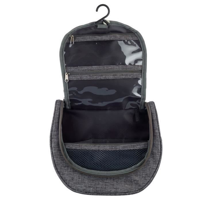 Trousse De Toilette - Avec Accessoires - Gris Chiné