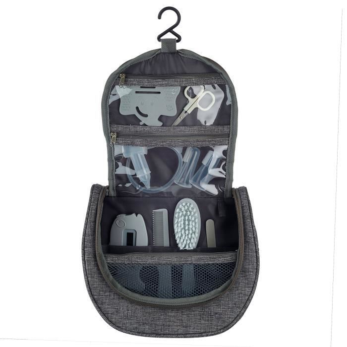 Trousse De Toilette - Avec Accessoires - Gris Chiné