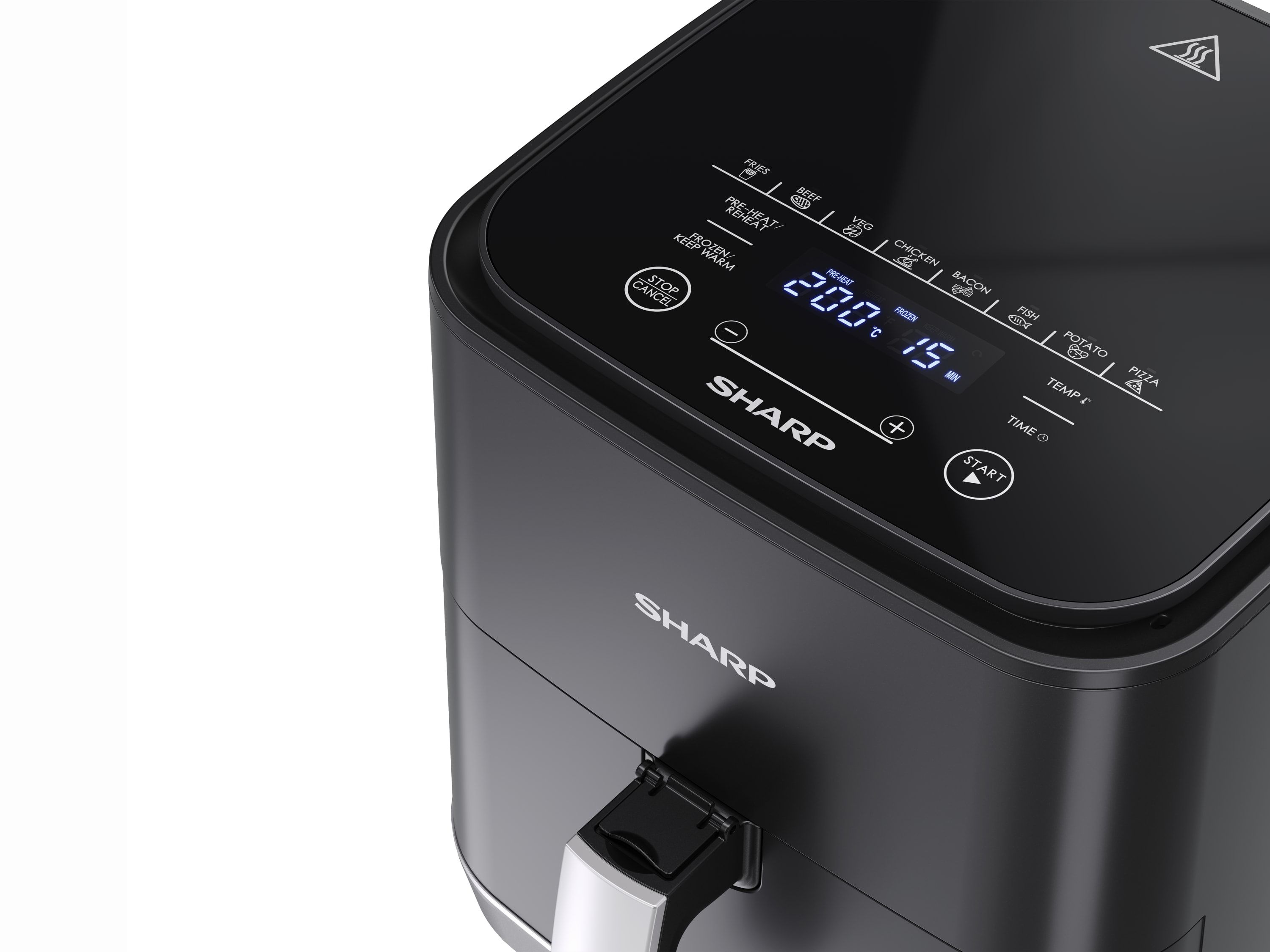 Sharp Af-gs552ae-b Unique 5,5 L Autonome 1650 W Friteuse D’air Chaud Noir, Argent