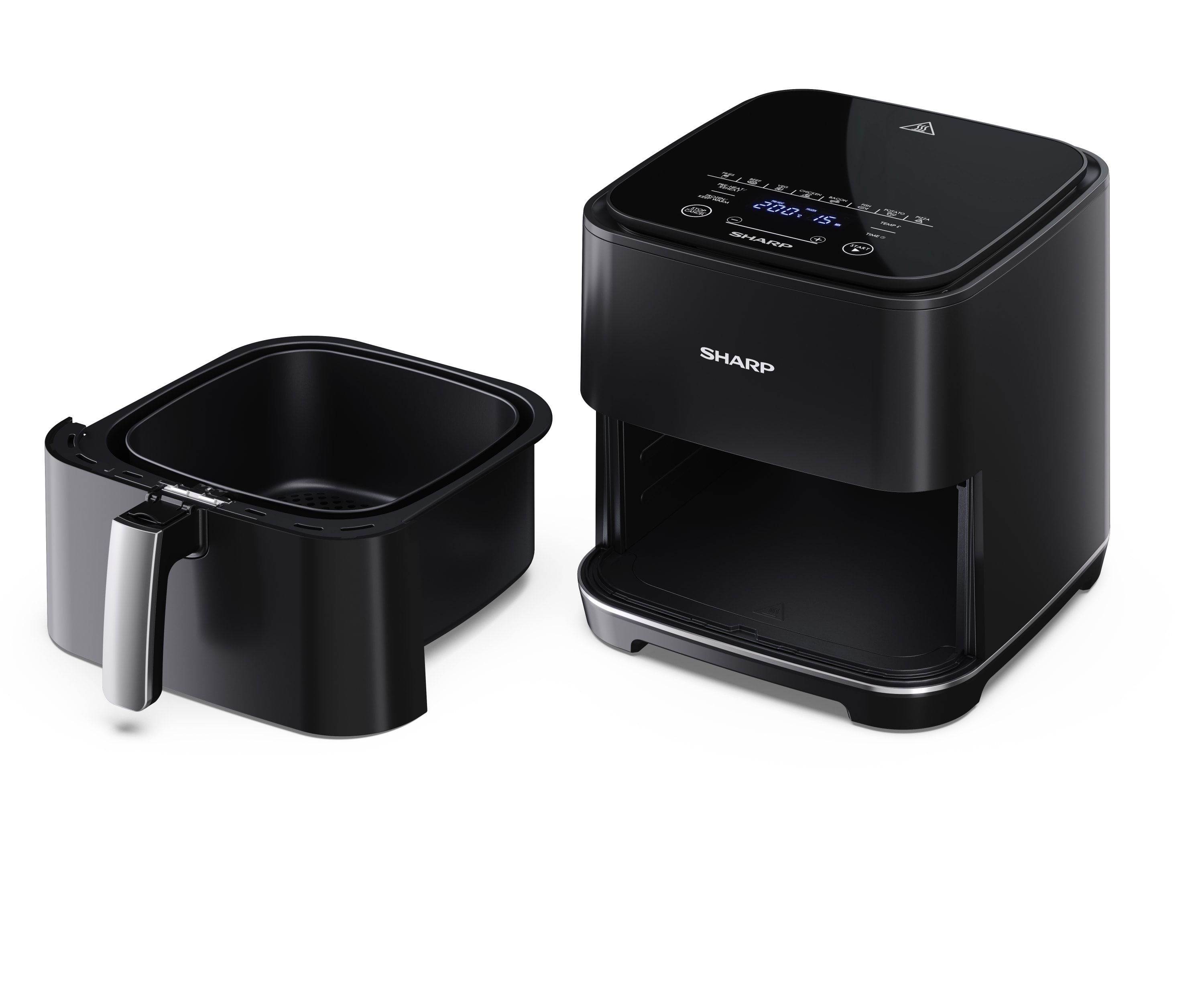 Sharp Af-gs552ae-b Unique 5,5 L Autonome 1650 W Friteuse D’air Chaud Noir, Argent