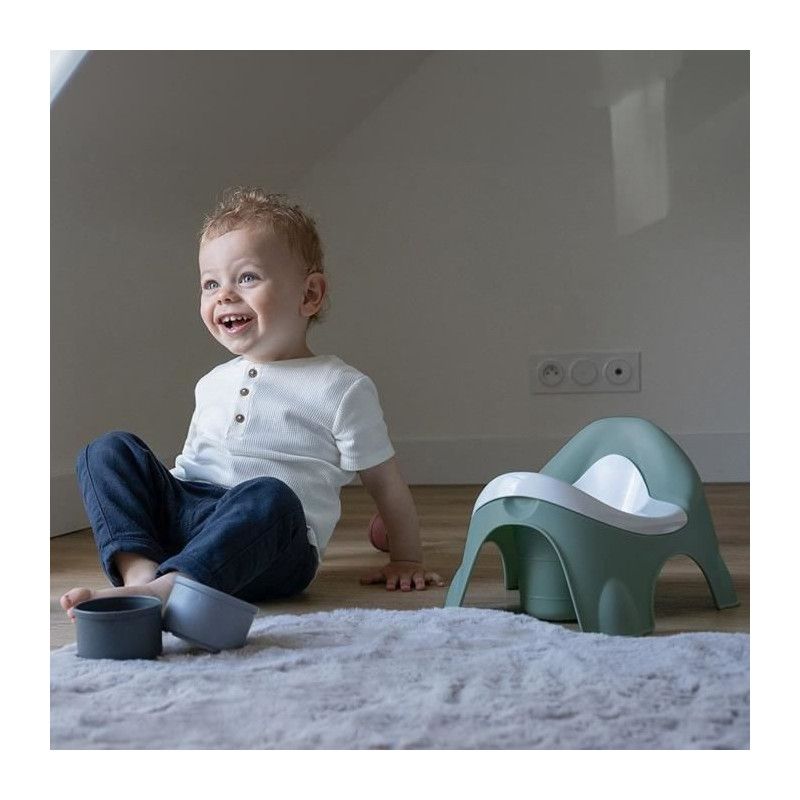 Pot - Thermobaby - Ideo - Vert Sauge - Avec Écuelle Amovible, Ergonomique Et Robuste