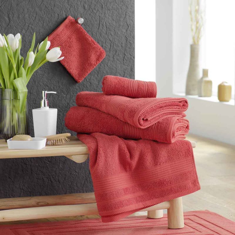 Paris Prix - Drap De Douche "tendresse" 70x130cm Terracotta