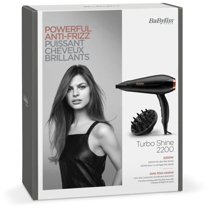 Babyliss D570de - Seche-cheveux Turbo Shine 2200w - Fonction Ionique