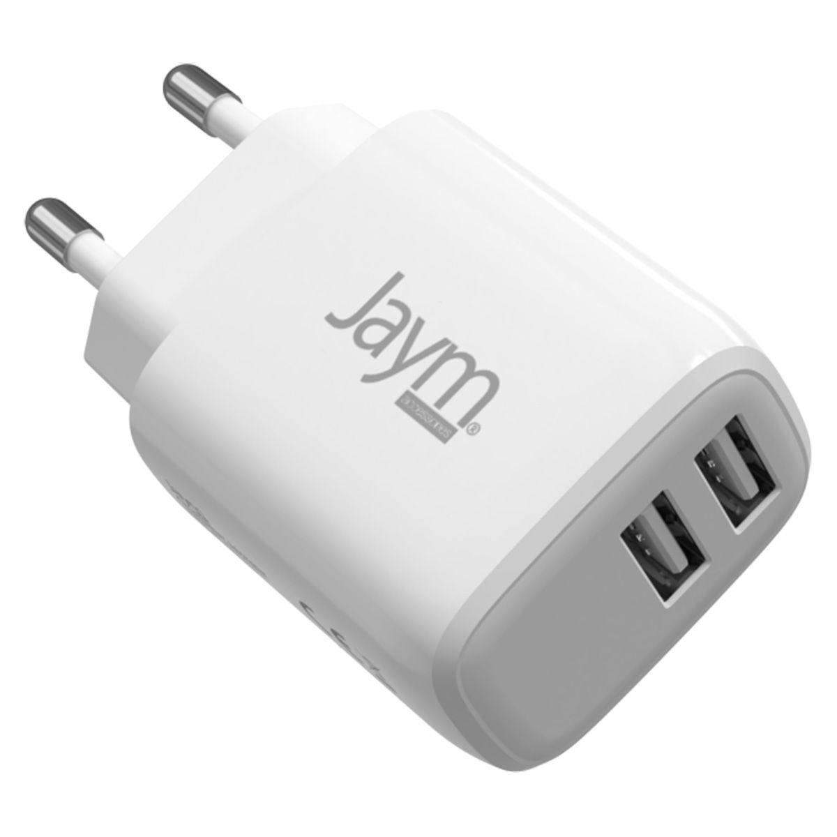 Chargeur Secteur Rapide Double Usb-a 12w 2,4a Blanc Jaym