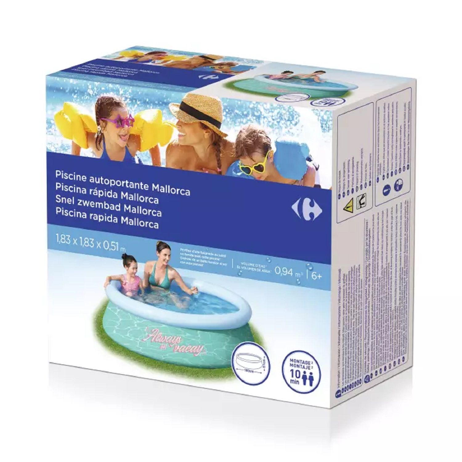 Piscine Autoportante Ronde D1,83m H51cm Mallorca CARREFOUR